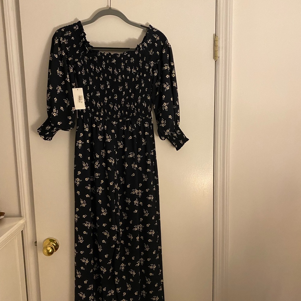 NWT 1Slate Navy Floral Jumpsuit Size XS